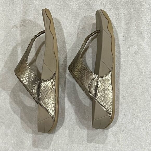 FitFlop Lulu Metallic Snake Flip-Flop Size 10 - Picture 10 of 14